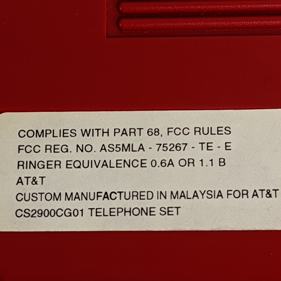 AT&T Exeter Vintage 1990's corded landline telephone desktop table red - Picture 12 of 16